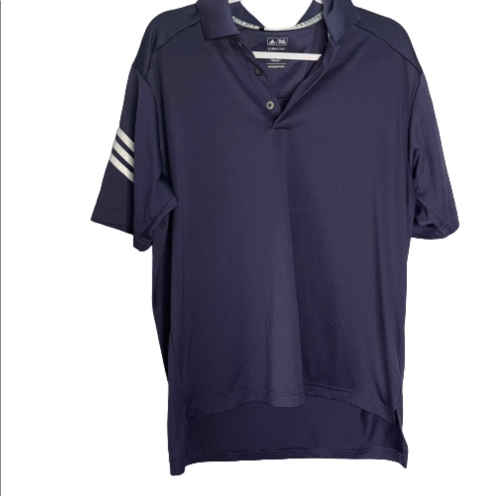 Adidas Mens Utility Polo Climacool Blue White Shirt Size M Medium.